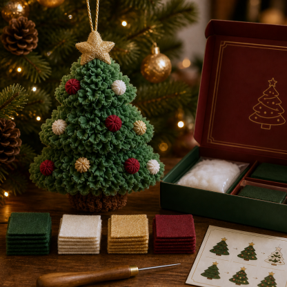 🔥 3D Fabric Poke Christmas Ornament Kit
