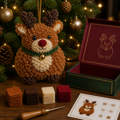 🔥 3D Fabric Poke Christmas Ornament Kit