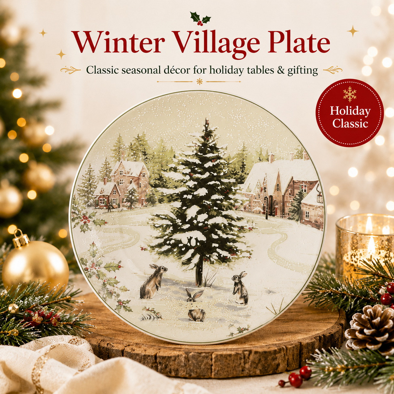🎄Merry & Bright Christmas Plate Collection🎁🍽️ – Festive Holiday Serving Plates