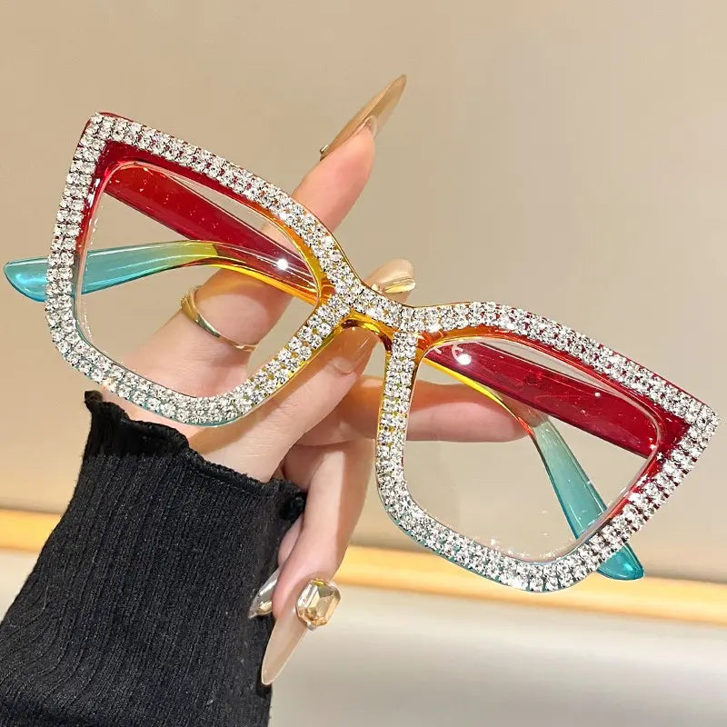 Cat Eye Anti-Blue Light Reading Glasses - Diamond Inlaid