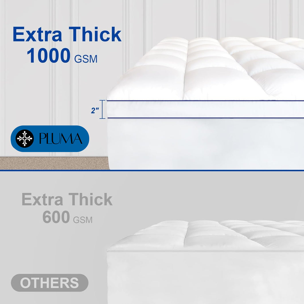 ☁️1000GSM Extra Thick Premium Quilted Mattress Topper