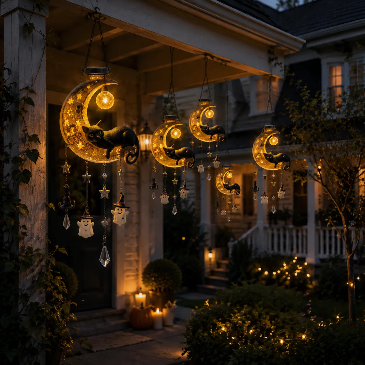 Whimsical Solar Halloween Hanging Lantern