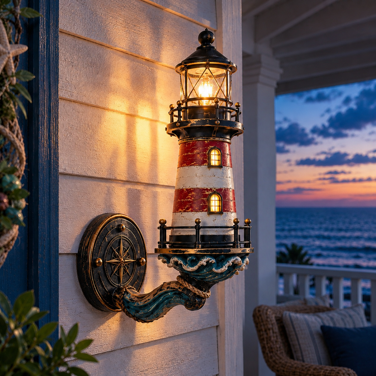 🌊🌊Vintage Coastal Lighthouse Wall Light