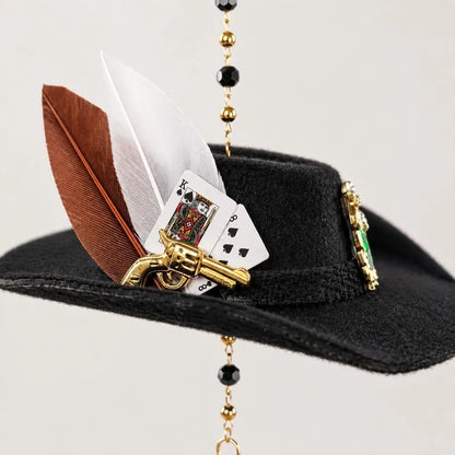 St. Jude Car Blessing Charm. Handmade Protection Gift Decoration, Black Sombrero Car Ornament Car Trinkets