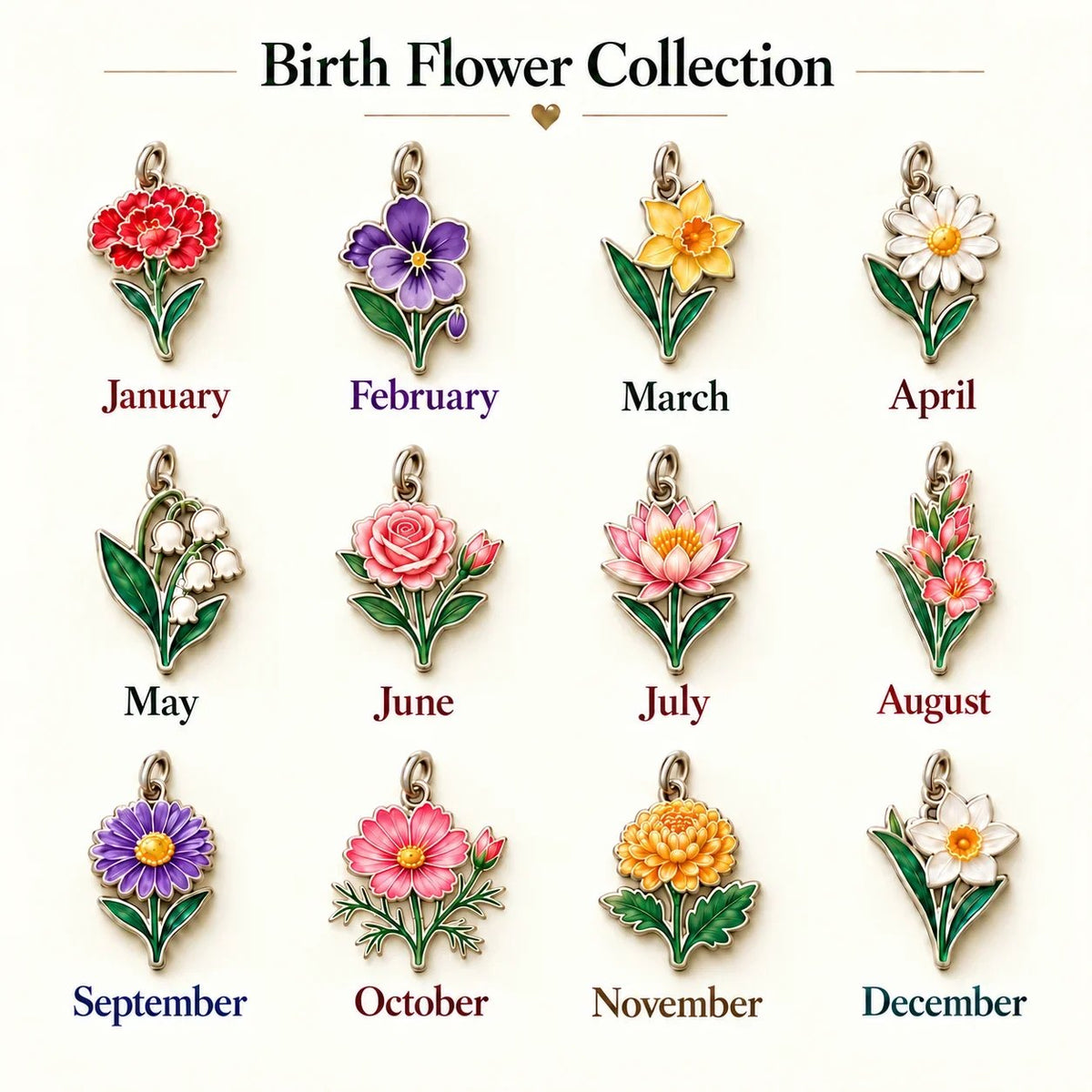 🔥Last Day Only＄13.99👼 Always By Your Side: Birth Month Angel & Flower Keychain + Keepsake Card 🌸