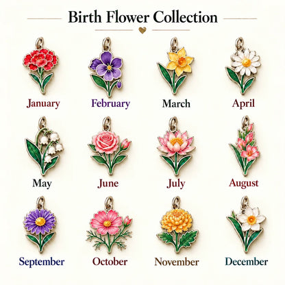 🔥Last Day Only＄13.99👼 Always By Your Side: Birth Month Angel & Flower Keychain + Keepsake Card 🌸