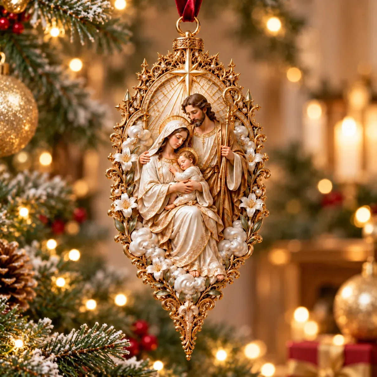 ✝️ Sacred Christmas Ornament Collection | 9 Faith-Inspired Designs with Sculptural Detail for Trees & Meaningful Gifts 🎄