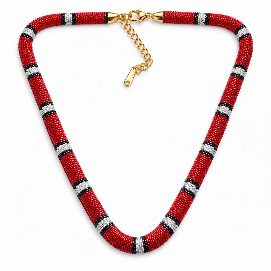 🐍 Serpent Statement Necklace – 18K Gold Plated Gothic Snake Pendant with Sparkling Crystals for Bold Elegance
