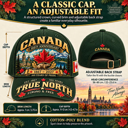 💝49% OFF - 🍁 Canada 160th Anniversary 1867–2027 – Premium Heritage Cap | Cotton-Poly Blend • Detailed Embroidery • Adjustable Fit 🇦🇺
