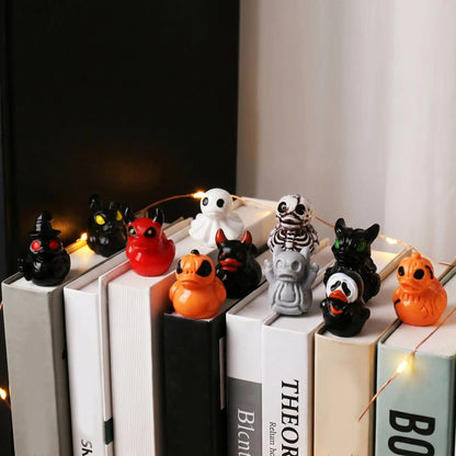 Mini Devil Ghost Skull Resin Ducks – Cute Spooky Halloween & Christmas Desktop Decor