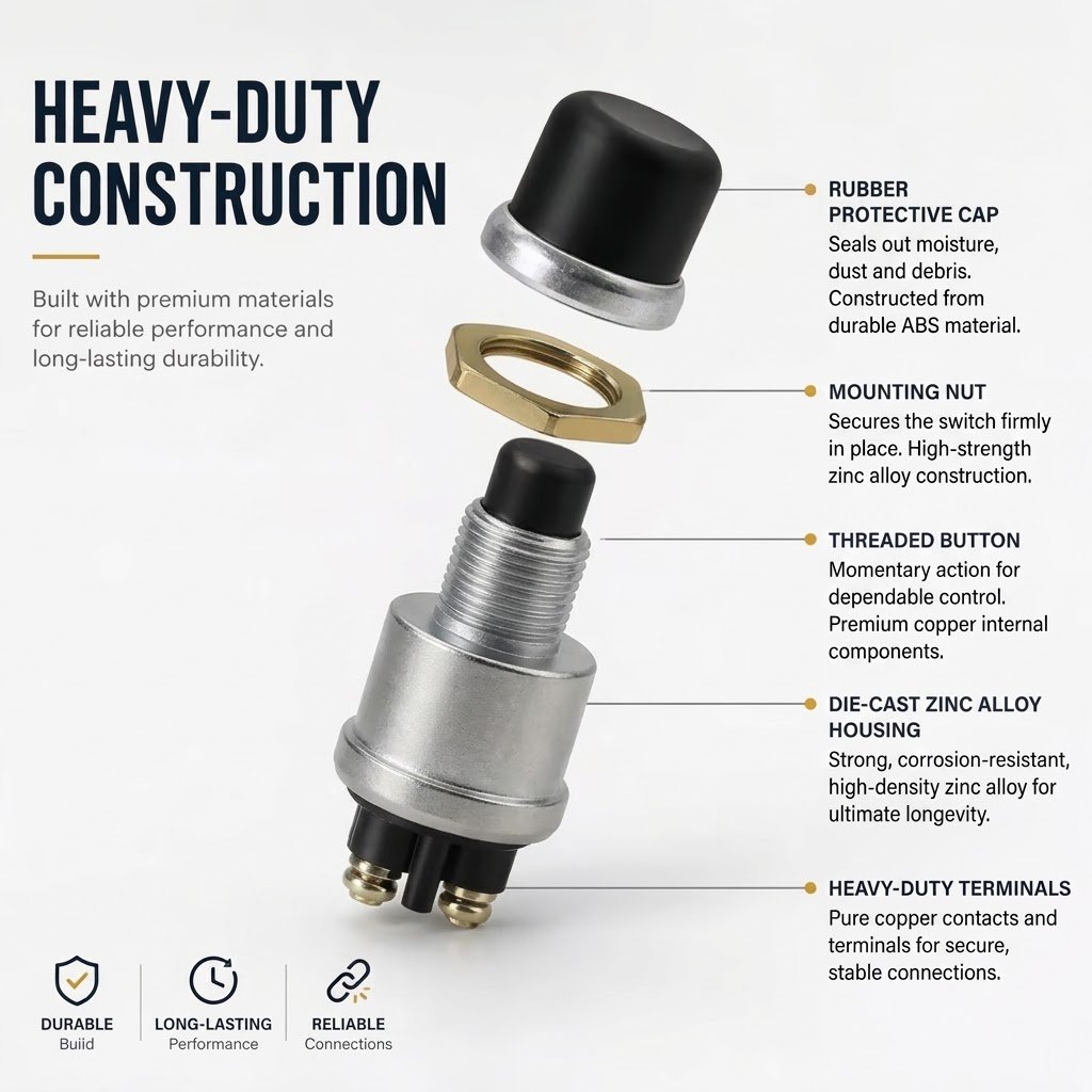 Heavy-Duty Engine Start Push Button Switch