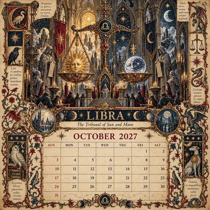 📅✨2027 Zodiac Grimoire Calendar™ | 12 Signs, 12 Forbidden Chapters