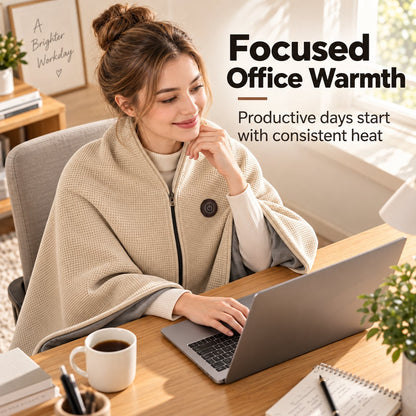 ⛄LIMITED-TIME 50% OFF‼️🔥 USB Heated Shawl Blanket – 3 Heat Settings, Ultra-Soft Wearable Warmth for Home & Office