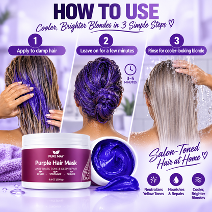 Anti-Yellowing Purple Hair Mask 💜 Say goodbye to Red Highlights! 💜