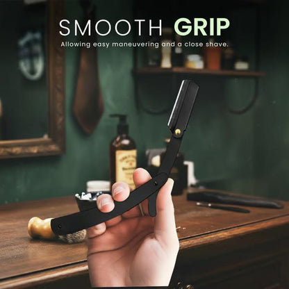 Professional Straight Razor for Men | Barber Straight Edge + 10 Blades Included