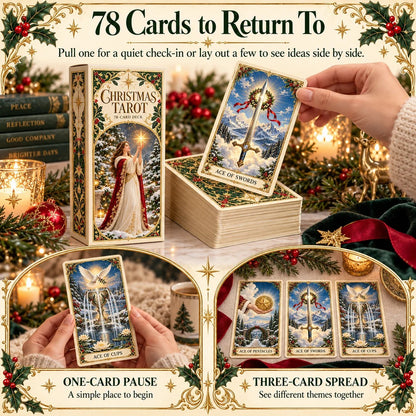 Last Day 49% OFF🎉-🔮 Yuletide Tarot Deck | 78 Festive Cards & A Guided 12-Day Holiday Ritual