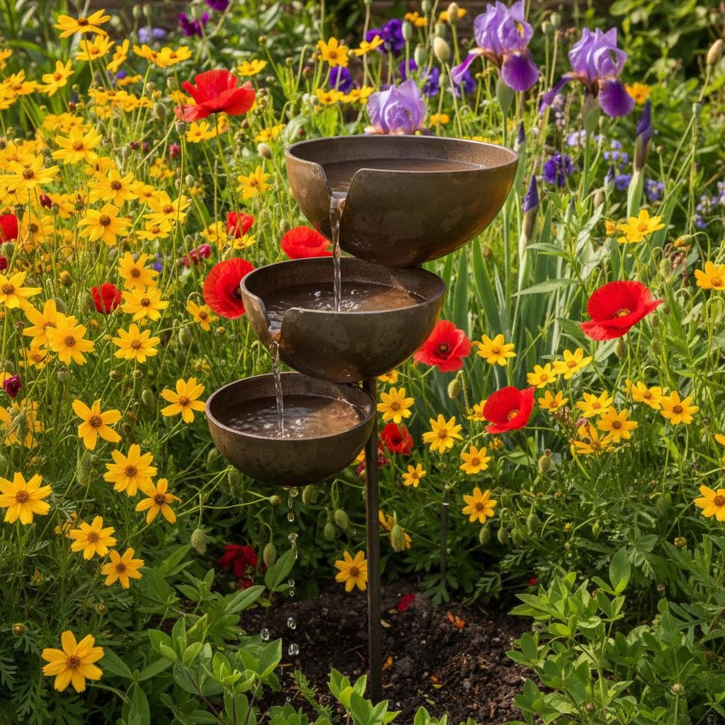 🔥Hot Sale🔥Bring Life Back To Your Garden – Rain Catcher Bird Bath 🌿🐦