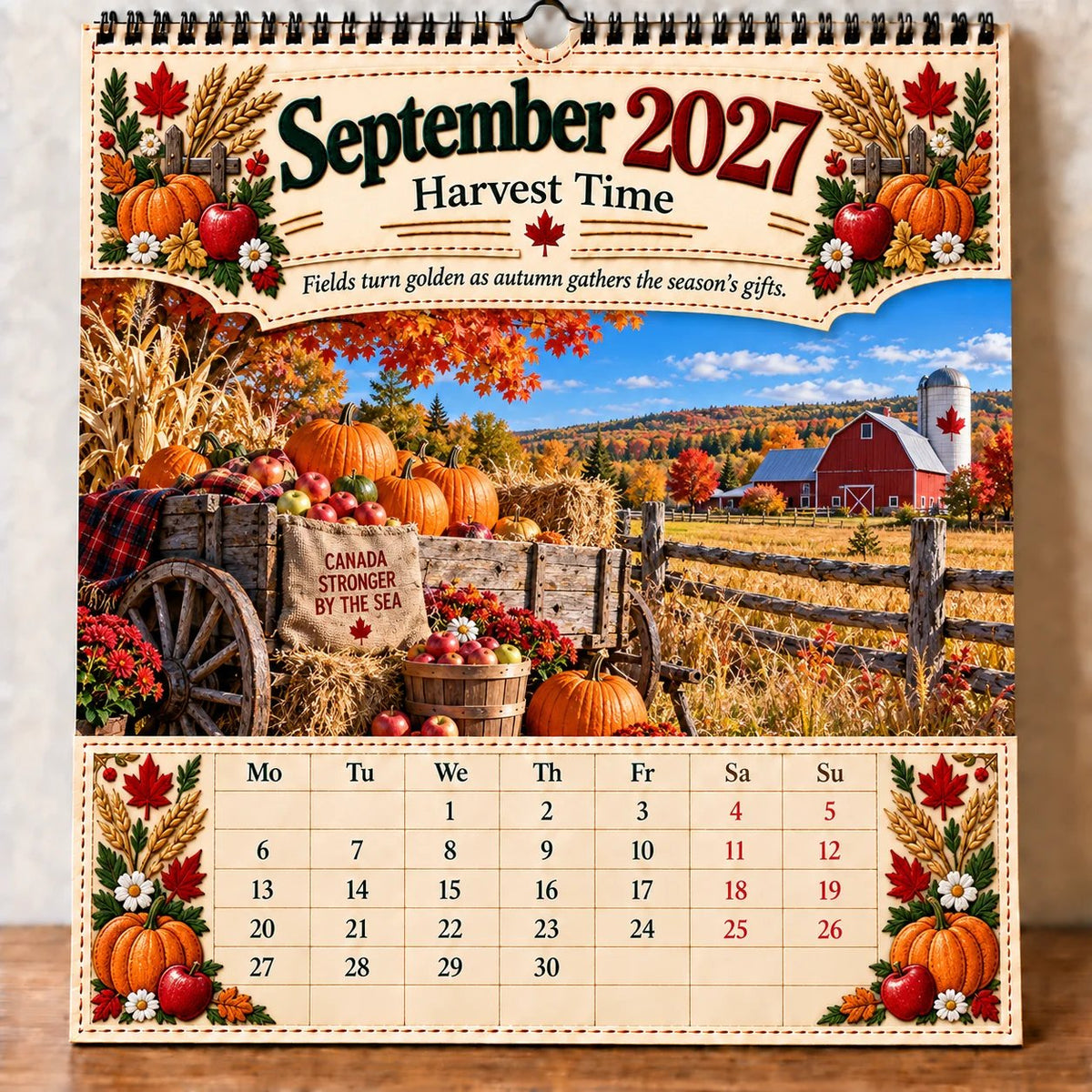 💯🇨🇦🍁 2027 Canada 160th Anniversary Commemorative Wall Calendar 🍁🇨🇦