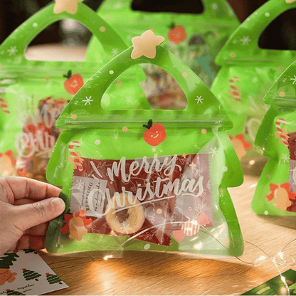 🎄Christmas Treat Bags, Kids Xmas Sealable Bags With Handle 10 PCS❄️