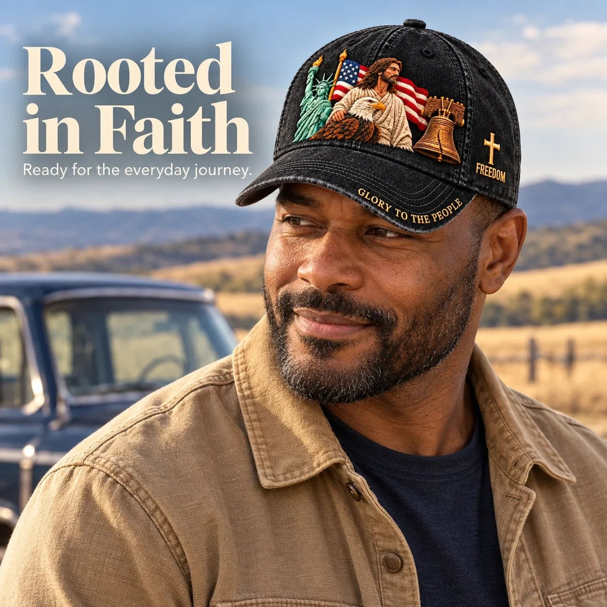 ✝️🇺🇸 Faith & Freedom American Heritage Embroidered Cap