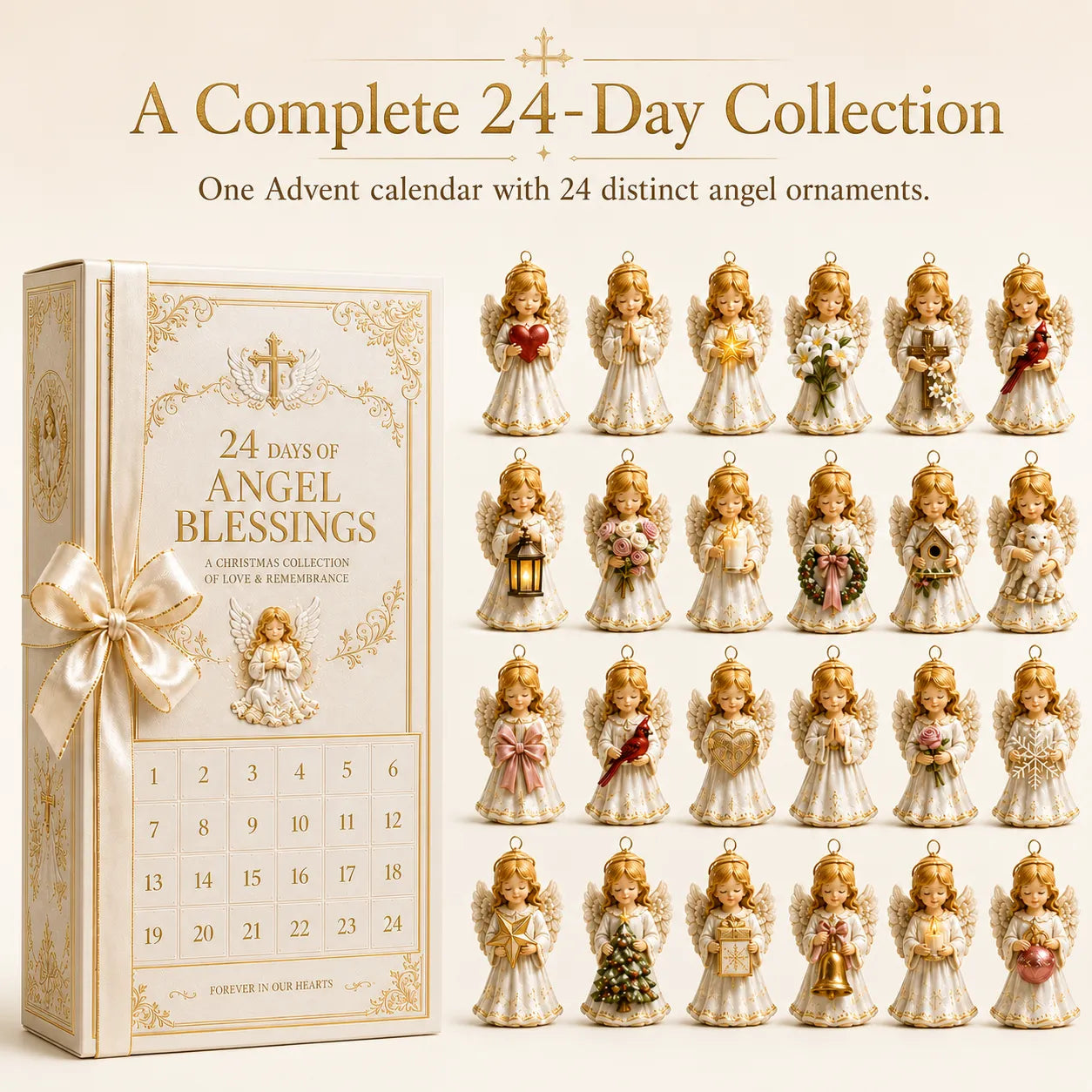 🔥😍⏳ Last Day 49% OFF – 👼 24-Day Angel Christmas Advent Calendar | 24 Unique Faith-Inspired Angel Ornaments with Hanging Loops for Daily Advent Surprises & Tree Display 🎄✨