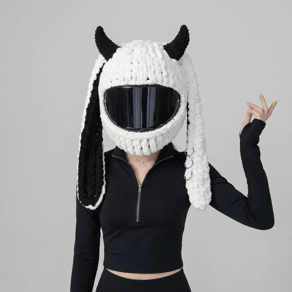 🏍Handmade Helmet Cover |Cute Knit Helmet Topper forMotorcycle & Bike Helmets