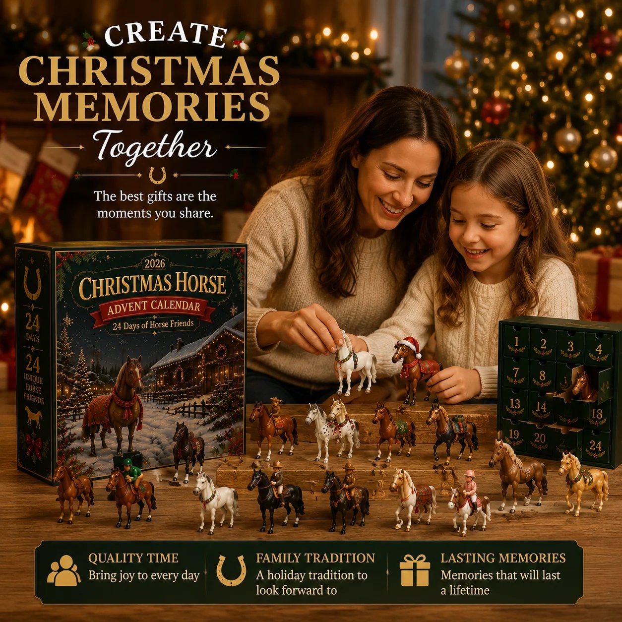🐴 LAST DAY 49% OFF – 24 Days of Horse Friends Advent Calendar | 24 Unique Collectible Horse Figures & Equestrian Surprises for a Magical Christmas Countdown 🎄✨