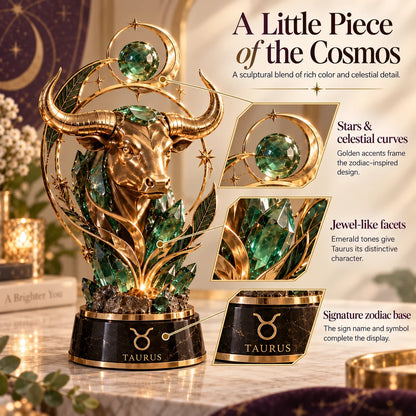 🔥HOT SALE🔥 49% OFF – 🌙 Celestial Zodiac Sculpture | 12 Jewel-Like Zodiac Designs with Golden Details ✨