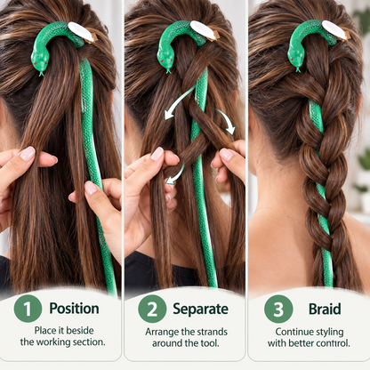 🐍 Flexible Snake Braid Styling Tool – Easy Hair Sectioning & Braiding Helper