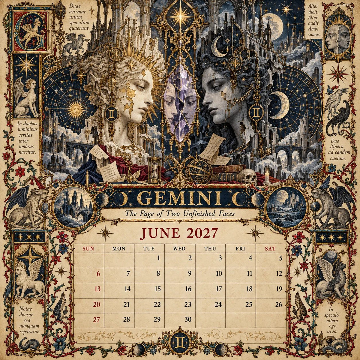 📅✨2027 Zodiac Grimoire Calendar™ | 12 Signs, 12 Forbidden Chapters