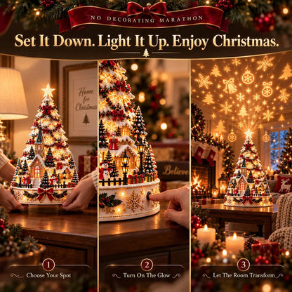 🎄Christmas Village Projection Centerpiece – 4 Themed Villages