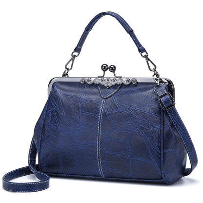 💼2026 New Elegant Waterproof Women’s Leather Kiss-Lock Tote Handbag