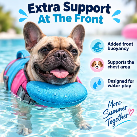 Dog Life Vest - Adjustable Flotation Support for Swimming & Boating