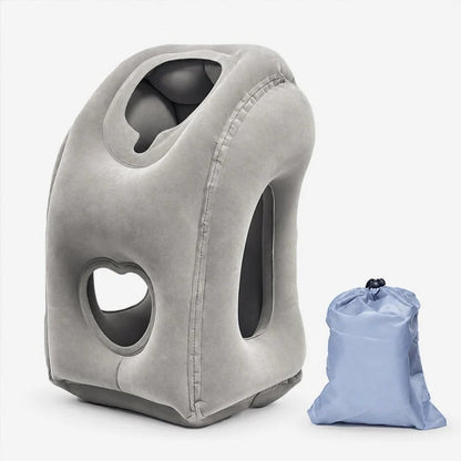 Inflatable Travel Comfort Pillow ✈️ – Lightweight Foldable Neck, Face & Arm Support