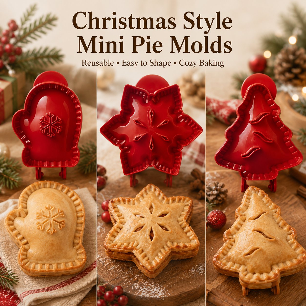 🥧 🍎 Beginner-Friendly Mini Hand Pie Press Mold – 6 Fun Shapes for Easy Homemade Pastries