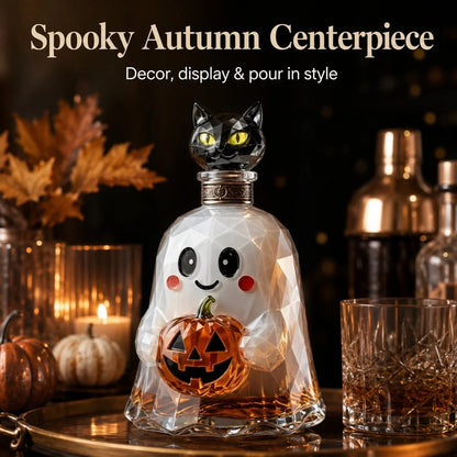 Ghost Pumpkin Halloween Decanter  🎃 🎃 Spooky Glass Whiskey Bottle
