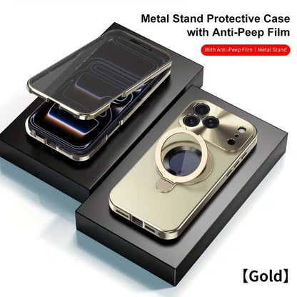 Privacy Screen & Magnetic Phone Case for iPhone with Stand Ring Holder