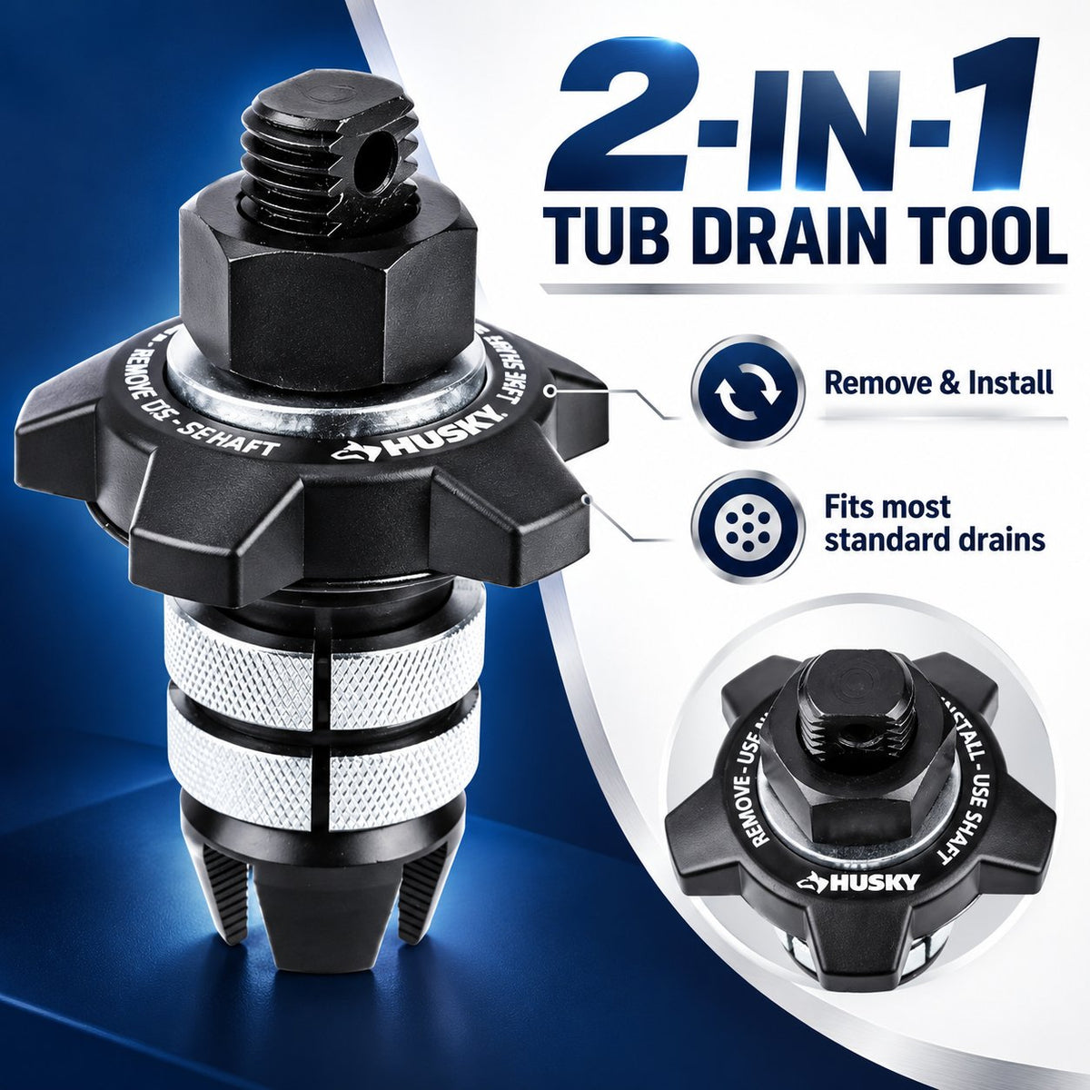 Husky 2-In-1 Tub Drain Remover & Installation Tool