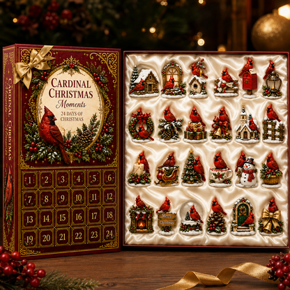 24-Day Cardinal Advent Calendar | Collectible Christmas & Autumn Figurines