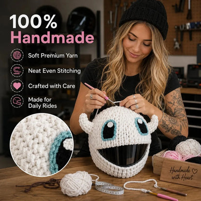 🏍Handmade Helmet Cover |Cute Knit Helmet Topper forMotorcycle & Bike Helmets