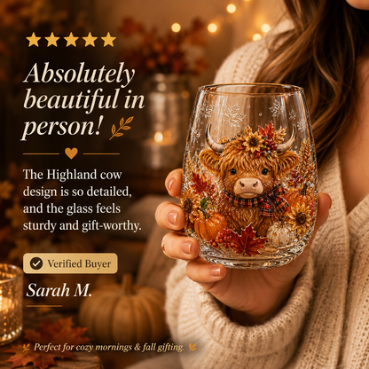 🍂Autumn Harvest 2D Glass Cup Gift Set – 6 Festive Designs