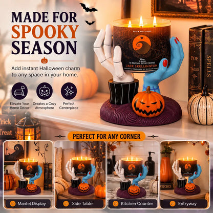 🎃 Spooky Hand Candle Holder – Gothic Halloween Pumpkin Display