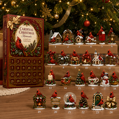 24-Day Cardinal Advent Calendar | Collectible Christmas & Autumn Figurines