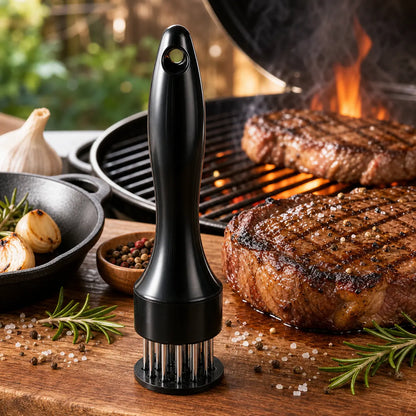 Stainless Steel Meat Tenderizer Tool – Multi-Needle Tenderizer for Fast Marinating & Juicier Meat