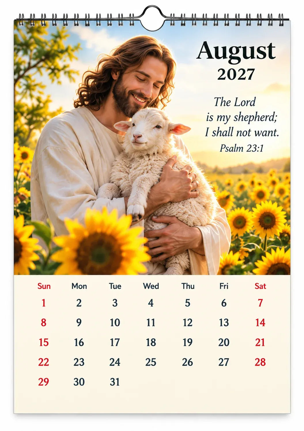 ✝️ 2027 Seasons of Faith Wall Calendar | 12 Months of Christian-Inspired Artwork, Peaceful Countryside Scenes & Shepherd Imagery for Home, Prayer Spaces & Meaningful Gifts 🌿