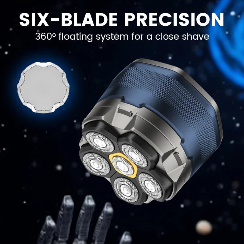 🎁2026 Mega Hot Sale 56%OFF!!!⚡6D Waterproof Head Shaver Kit for Bald Men，Magnetic Cleaning, IPX6 Full Washable【 90 Mins Runtime. Zero Pain! ]✨🚿🔒