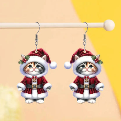 🐱Santa Cat Christmas Earrings