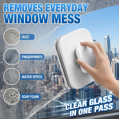 6‑in‑1 Magnetic Glass Cleaner – 30% wider cleaning area, perfect for high‑rise windows. Dual pads + squeegee – flawless results from the first pass! 🪣🪟
