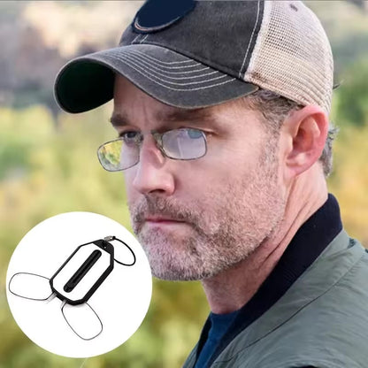 Retractable Nose-Clip Reading Glasses Keychain