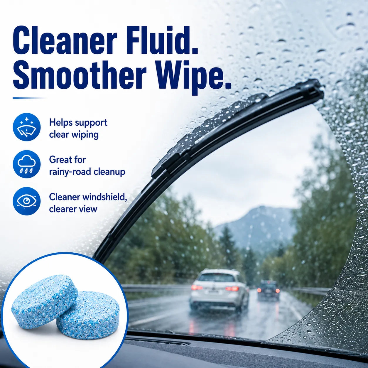 🚗💧 Windshield Washer Tablets — Drop, Dissolve & Drive Clear!